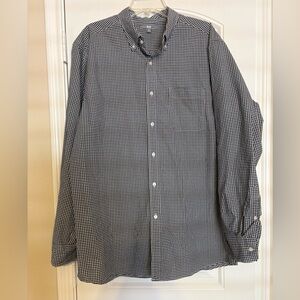 LIKE NEW Uniqlo 100% Cotton Men’s Black White Gingham Long Sleeve Button-Down XL